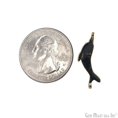 Shell Dolphin Fish Charm Pendant 24x8mm Single Bail Bracelet Charm Jewelry GemMartUSA