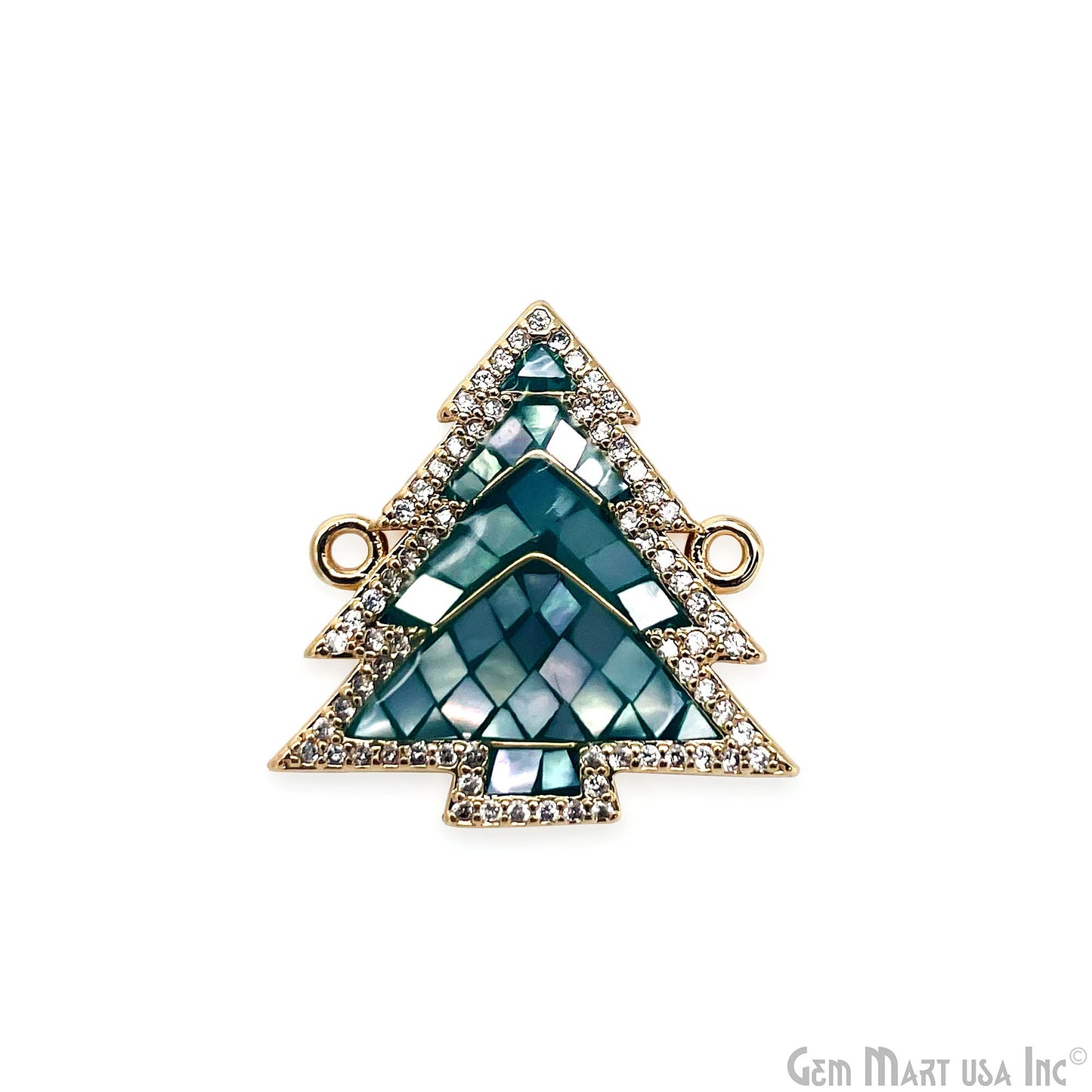 Christmas Tree Charm Pendant 22mm Double Bail Bracelet Charm Jewelry GemMartUSA