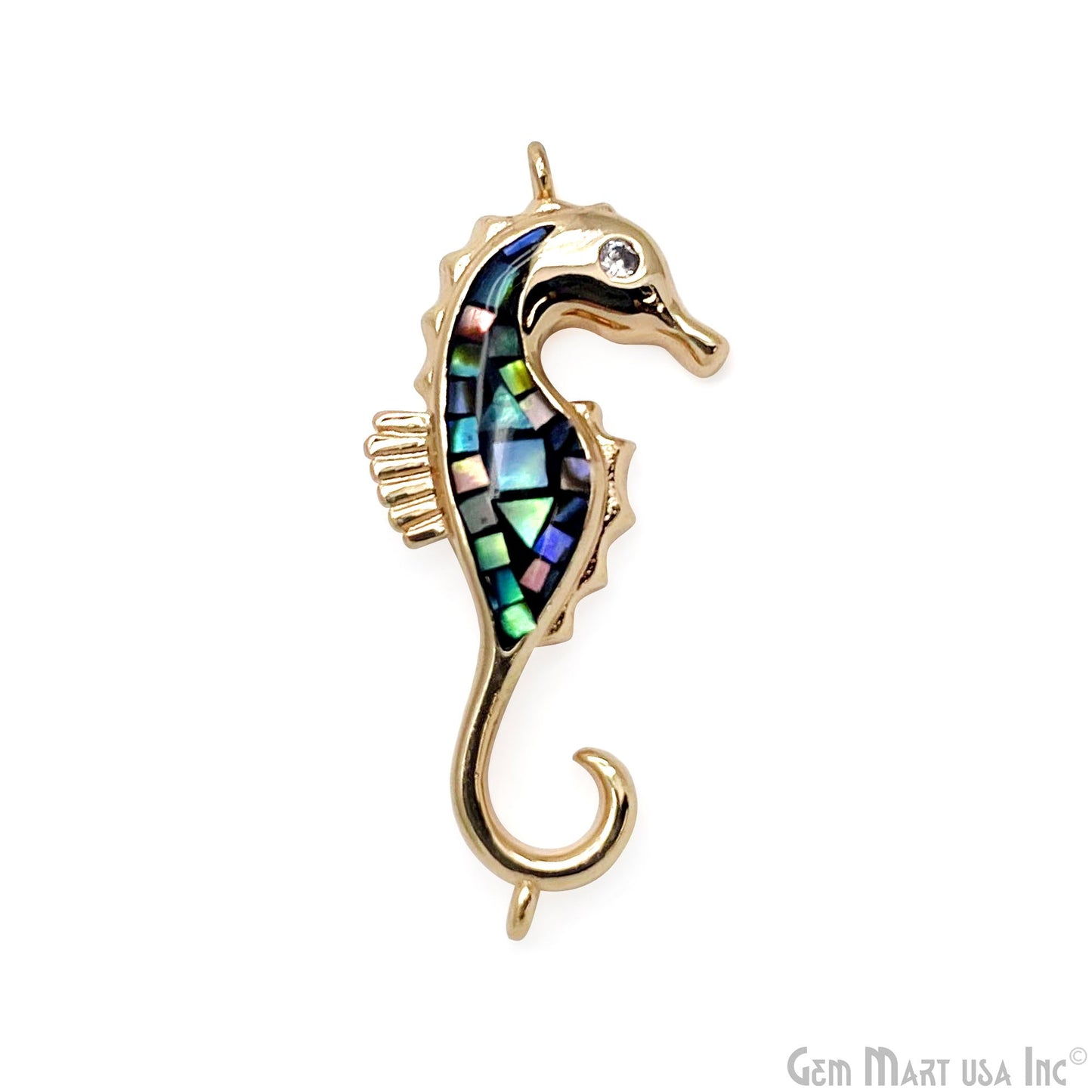 Sea Horse Charm Pendant 26x12mm Double Bail Fish Charm Jewelry GemMartUSA
