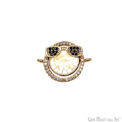Sunglasses Smiley Face Cool Emoji Pendant 20x15mm Cubic Zircon Emoji Charm Jewelry GemMartUSA