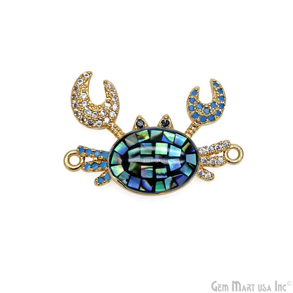 Crab Charm Pendant crab jewelry Cubic Zircon 25x17mm Pendant Charm Jewelry GemMartUSA