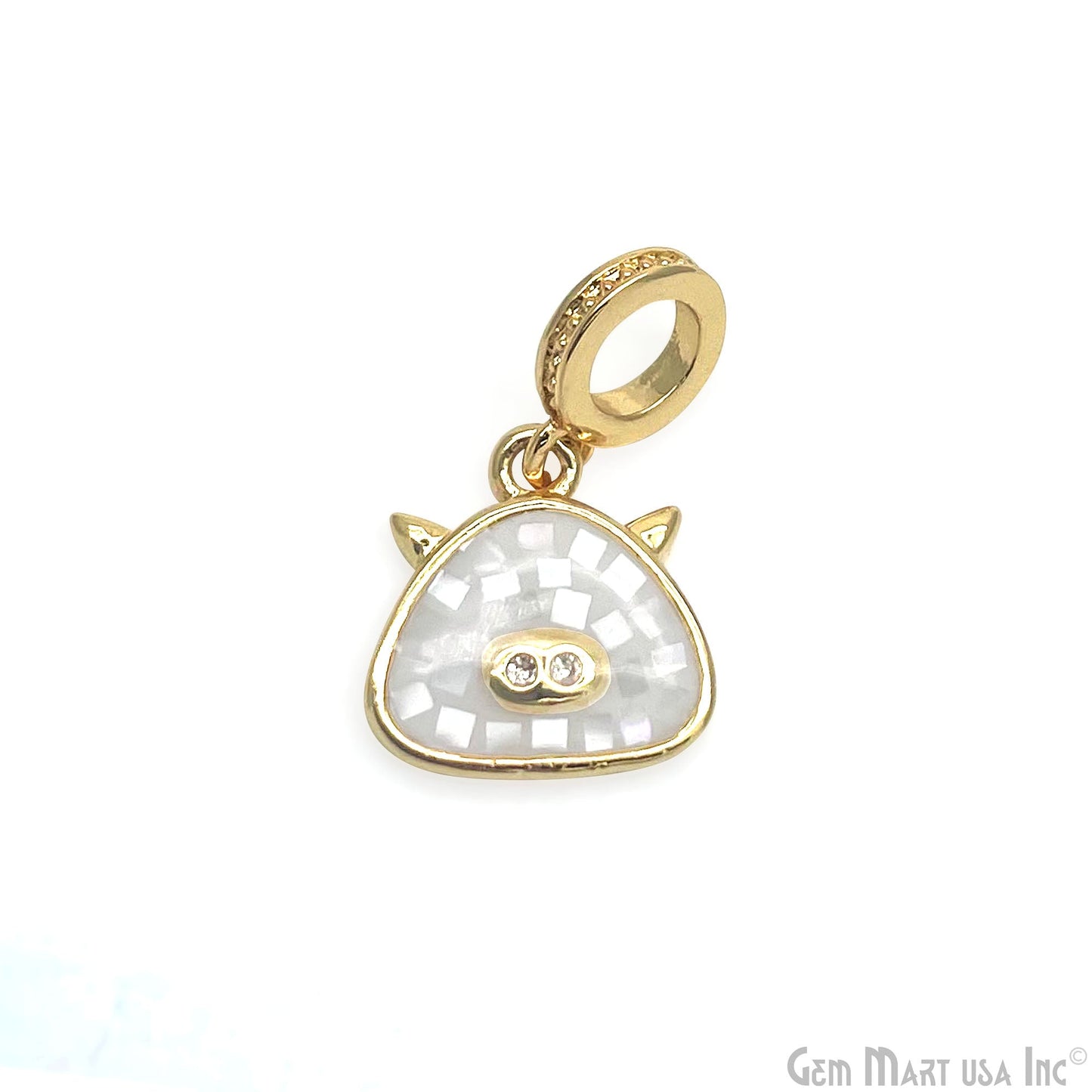 Trillion CZ Zircon 17x11mm Gold Plated Charm Pendant Jewelry GemMartUSA