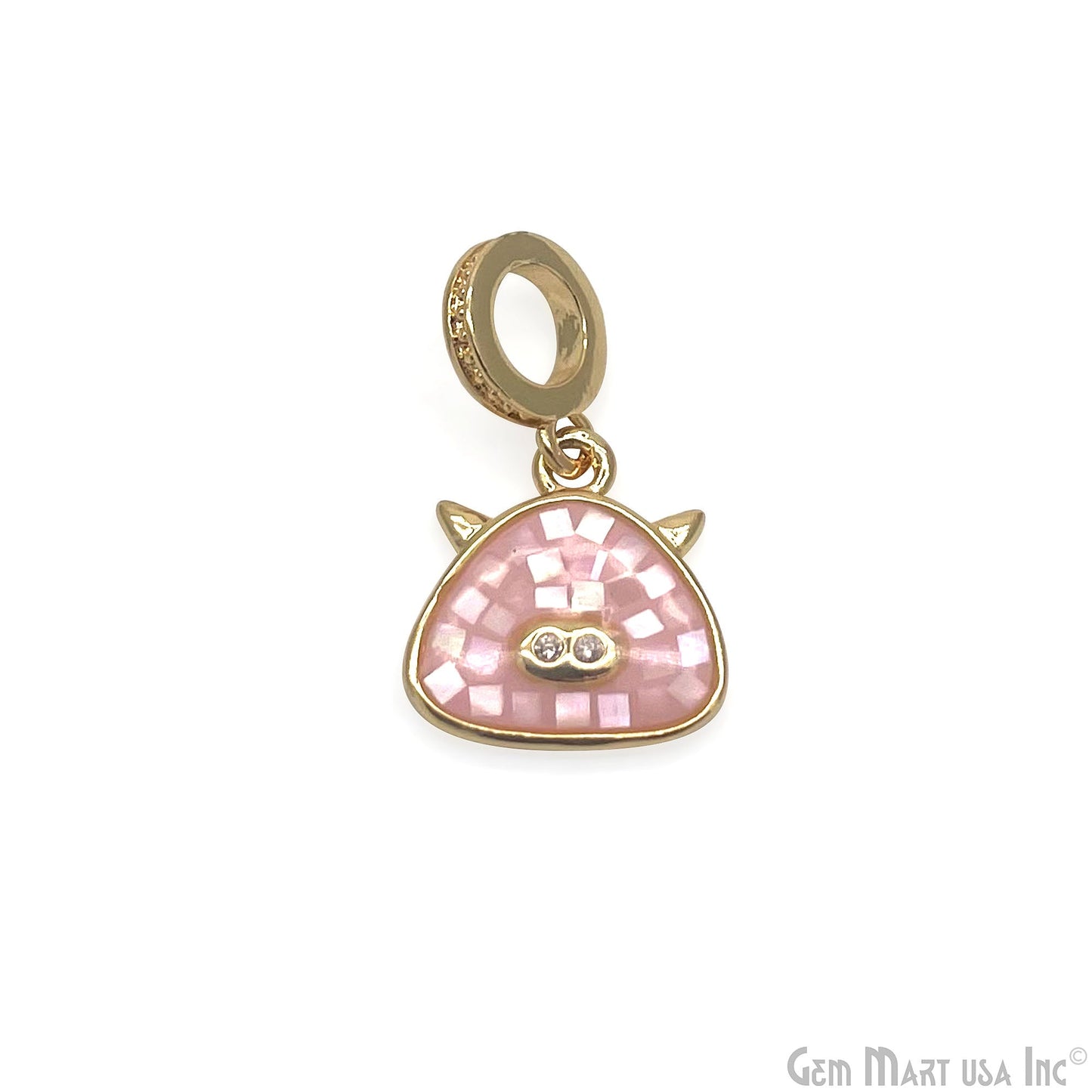 Trillion CZ Zircon 17x11mm Gold Plated Charm Pendant Jewelry GemMartUSA