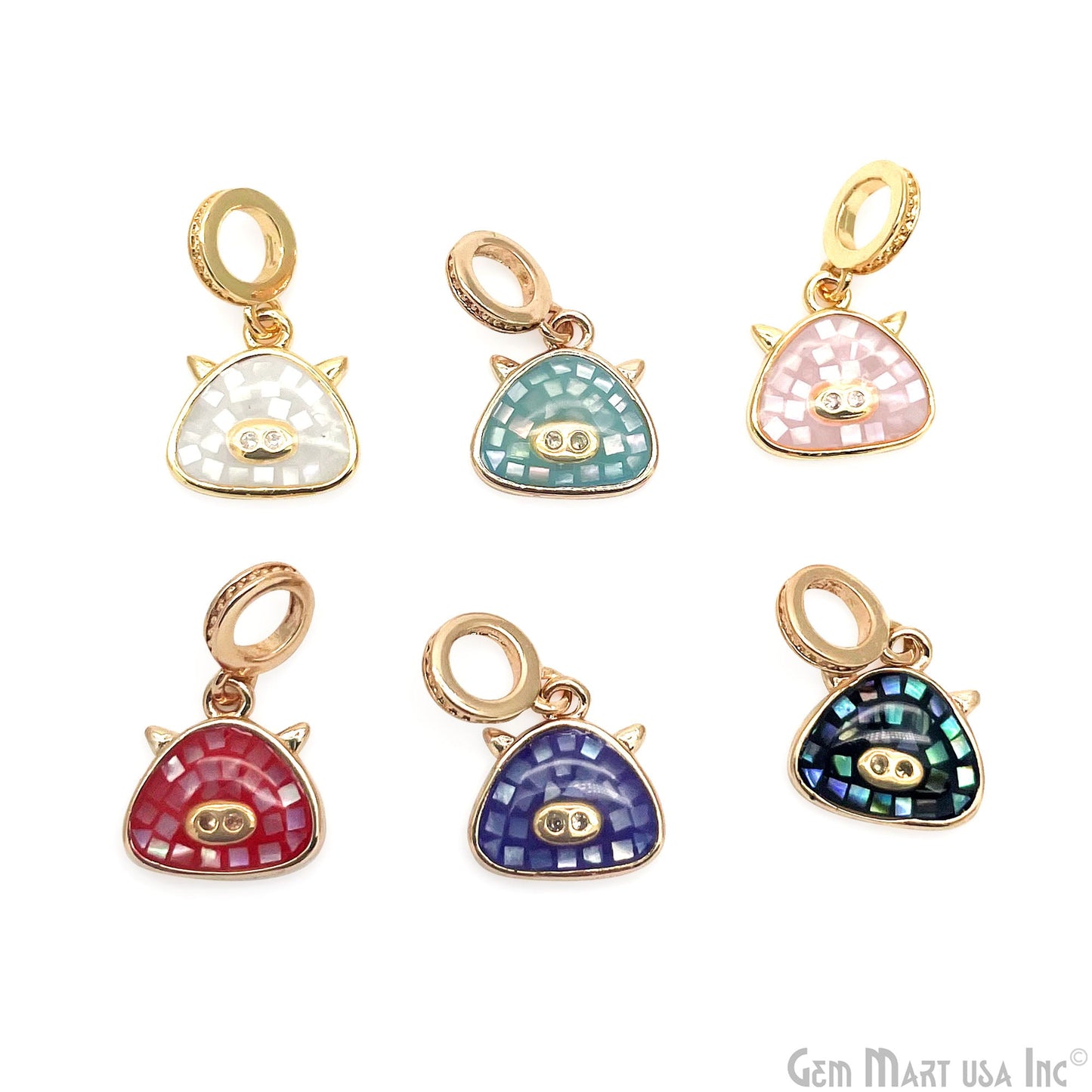 Trillion CZ Zircon 17x11mm Gold Plated Charm Pendant Jewelry GemMartUSA