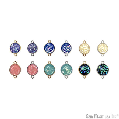 Shell Round Shape 10mm Double Bail Connector Charm Jewelry GemMartUSA