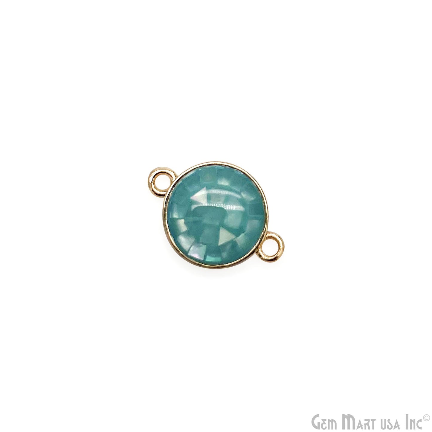 Shell Round Shape 10mm Double Bail Connector Charm Jewelry GemMartUSA