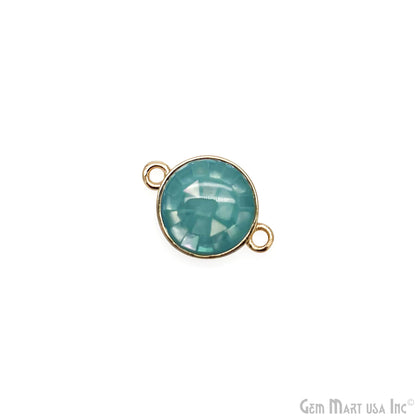Shell Round Shape 10mm Double Bail Connector Charm Jewelry GemMartUSA