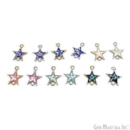 Shell Star Shape 12x11mm Double Bail Connector Charm Jewelry GemMartUSA