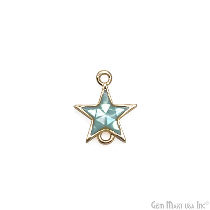 Shell Star Shape 12x11mm Double Bail Connector Charm Jewelry GemMartUSA