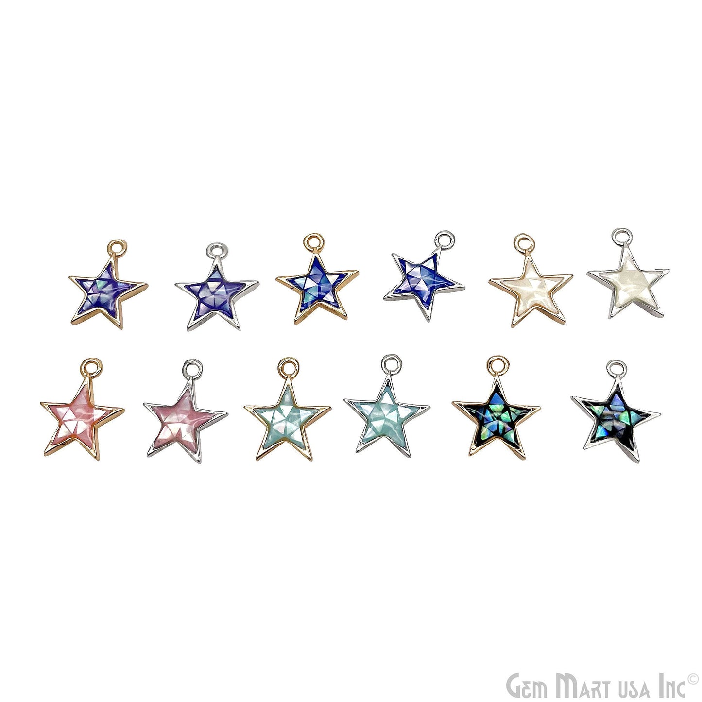 Shell Star Shape 12mm Single Bail Connector Charm Jewelry GemMartUSA