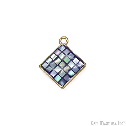 Shell Square Shape 14mm Single Bail Connector Charm Jewelry GemMartUSA