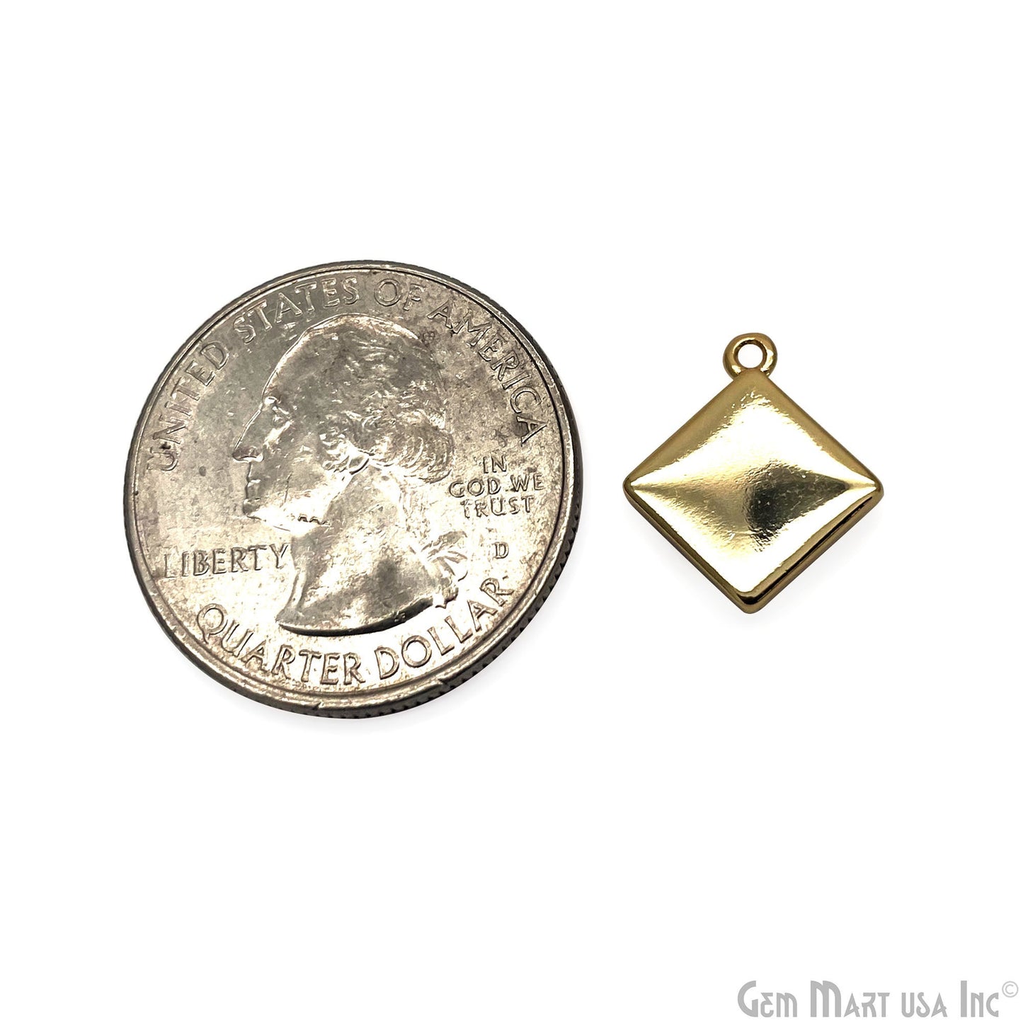 Shell Square Shape 14mm Single Bail Connector Charm Jewelry GemMartUSA