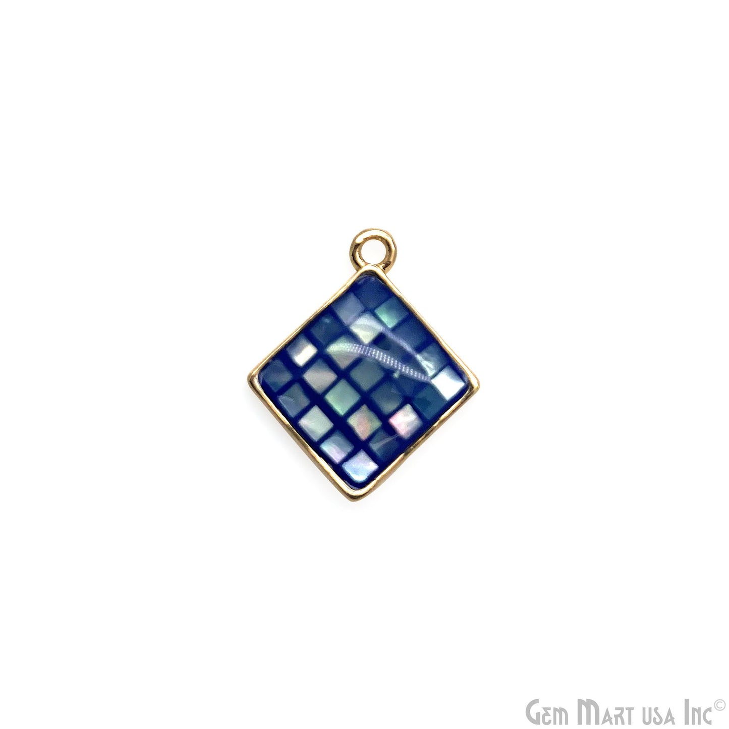 Shell Square Shape 14mm Single Bail Connector Charm Jewelry GemMartUSA