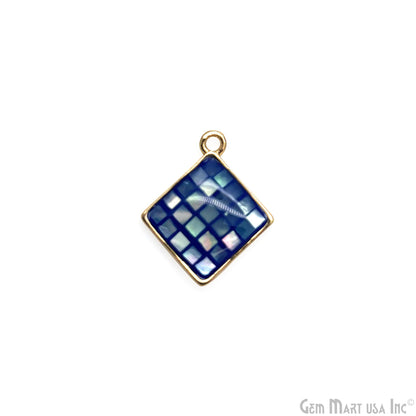 Shell Square Shape 14mm Single Bail Connector Charm Jewelry GemMartUSA