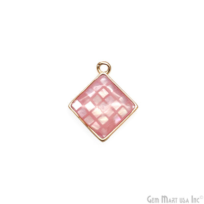 Shell Square Shape 14mm Single Bail Connector Charm Jewelry GemMartUSA