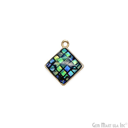 Shell Square Shape 14mm Single Bail Connector Charm Jewelry GemMartUSA