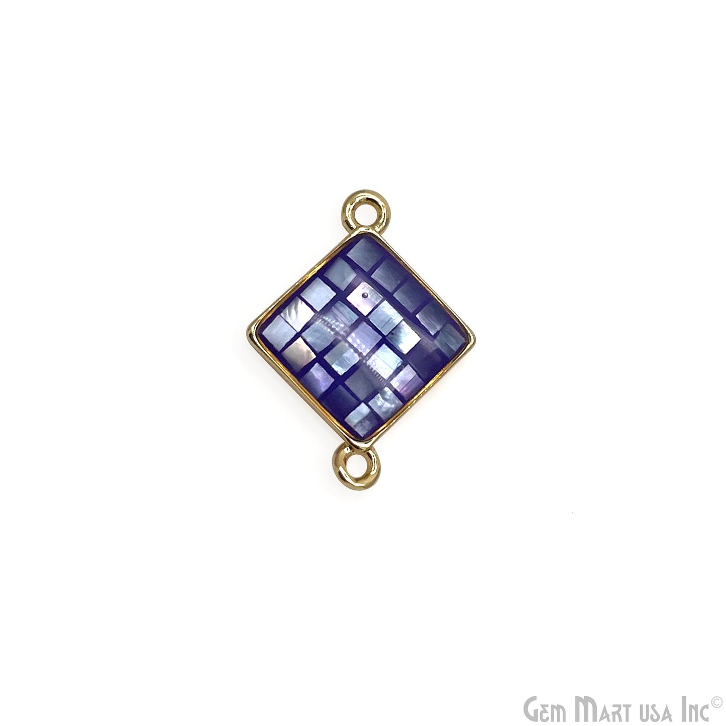 Shell Square Shape 14mm Double Bail Connector Charm Jewelry GemMartUSA