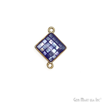 Shell Square Shape 14mm Double Bail Connector Charm Jewelry GemMartUSA