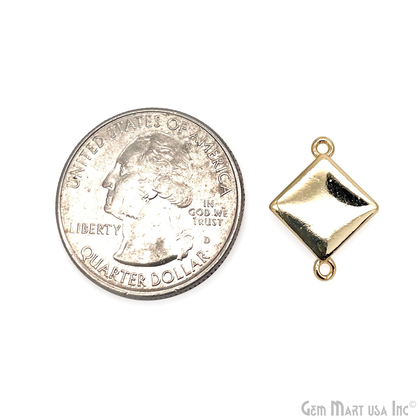 Shell Square Shape 14mm Double Bail Connector Charm Jewelry GemMartUSA