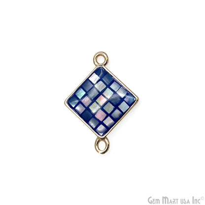 Shell Square Shape 14mm Double Bail Connector Charm Jewelry GemMartUSA