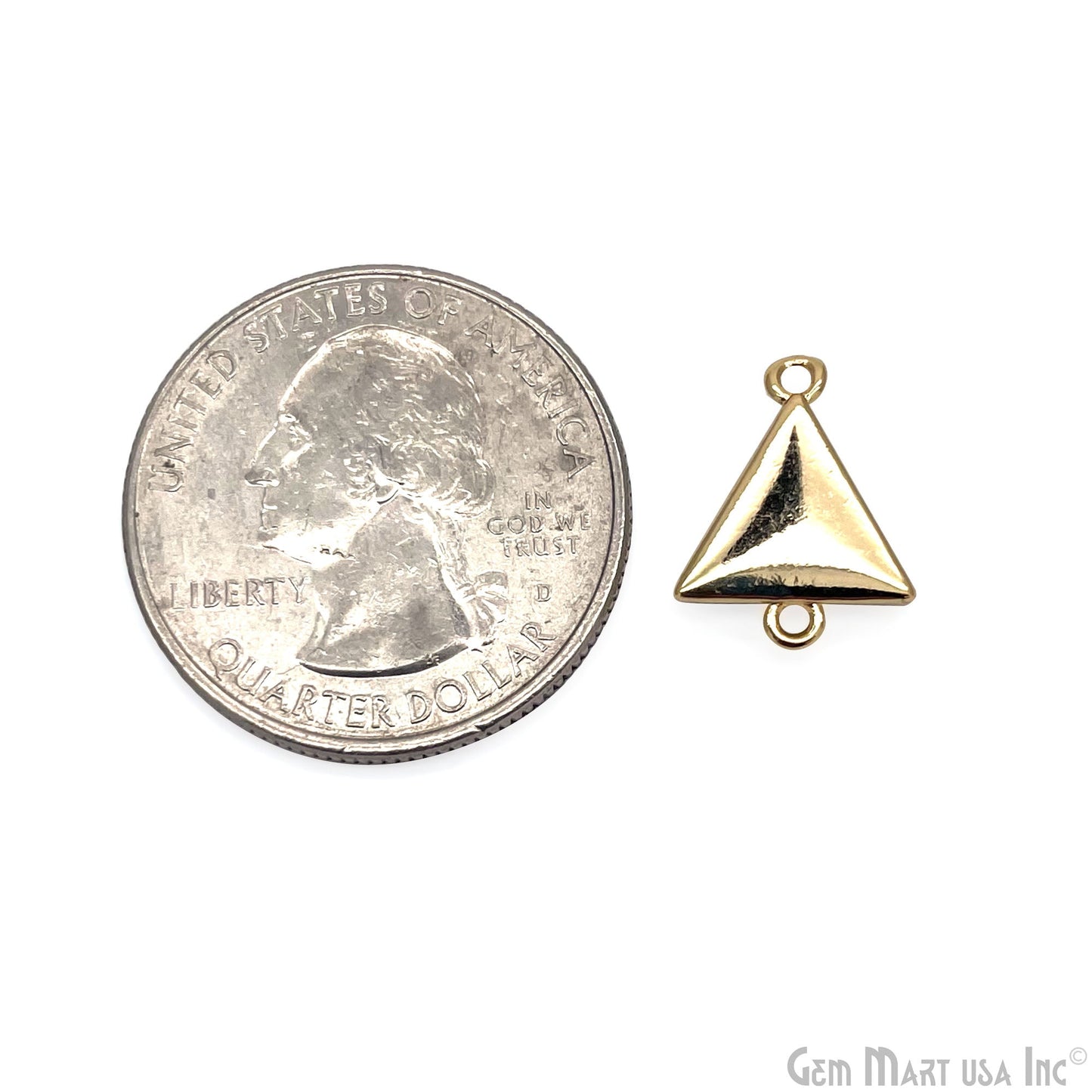 Shell Triangle Shape 15x11mm Double Bail Connector Charm Jewelry GemMartUSA