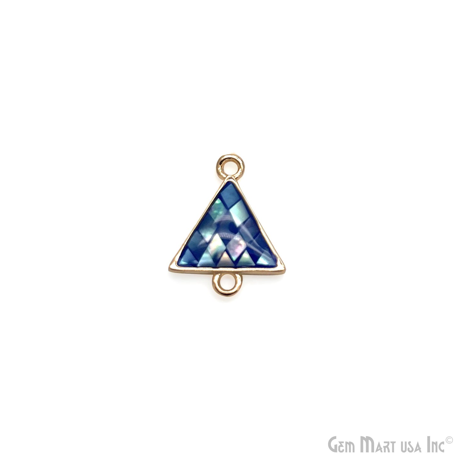 Shell Triangle Shape 15x11mm Double Bail Connector Charm Jewelry GemMartUSA