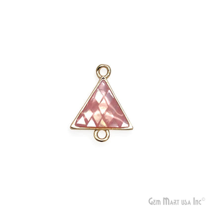 Shell Triangle Shape 15x11mm Double Bail Connector Charm Jewelry GemMartUSA