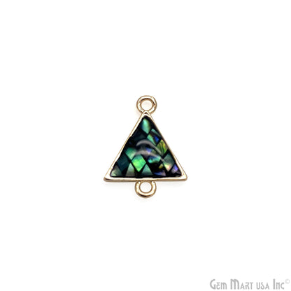Shell Triangle Shape 15x11mm Double Bail Connector Charm Jewelry GemMartUSA