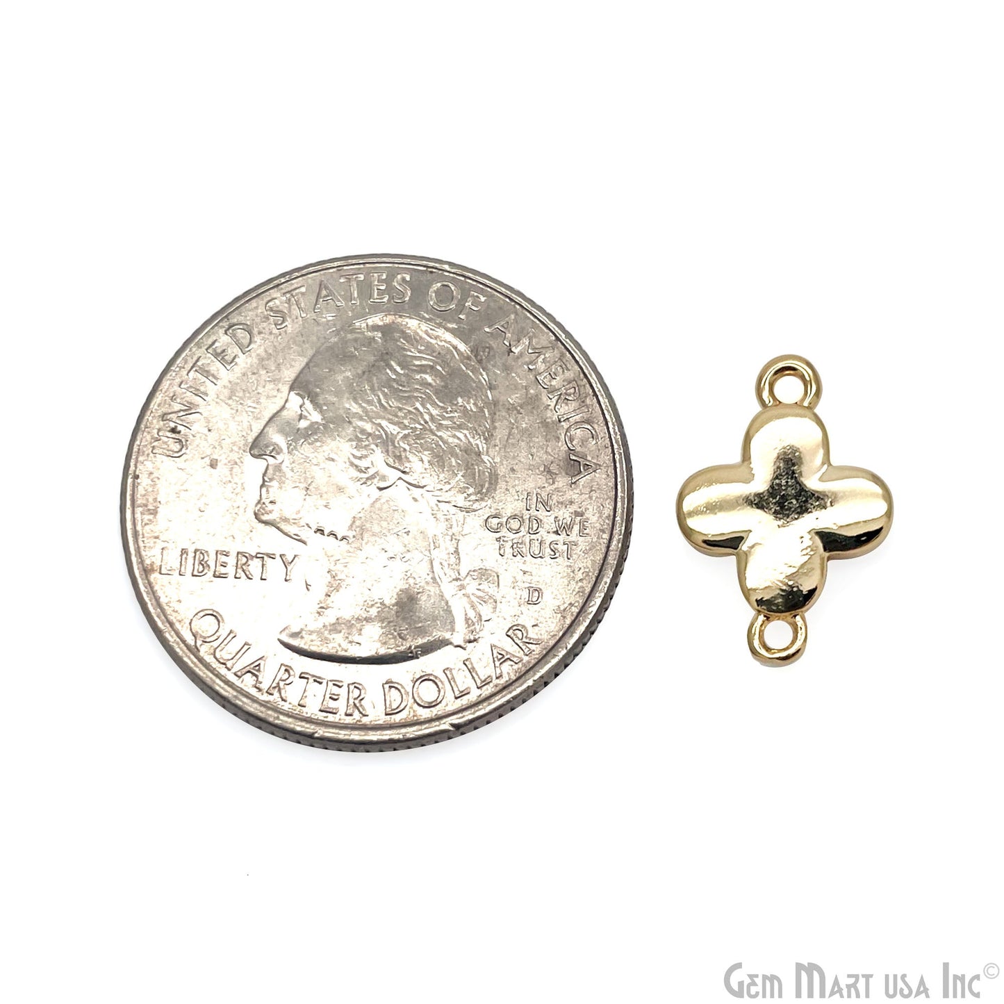 Shell Charm Clover 10mm Double Bail Bracelet Charm Pendant  Jewelry GemMartUSA