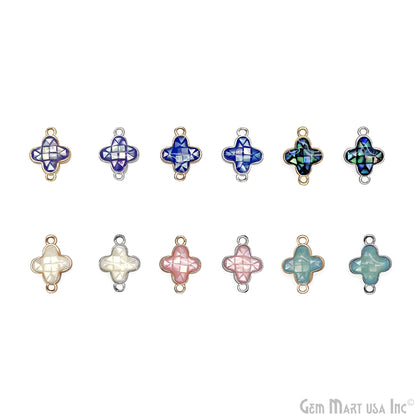 Shell Charm Clover 10mm Double Bail Bracelet Charm Pendant  Jewelry GemMartUSA