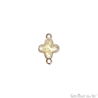 Shell Charm Clover 10mm Double Bail Bracelet Charm Pendant  Jewelry GemMartUSA