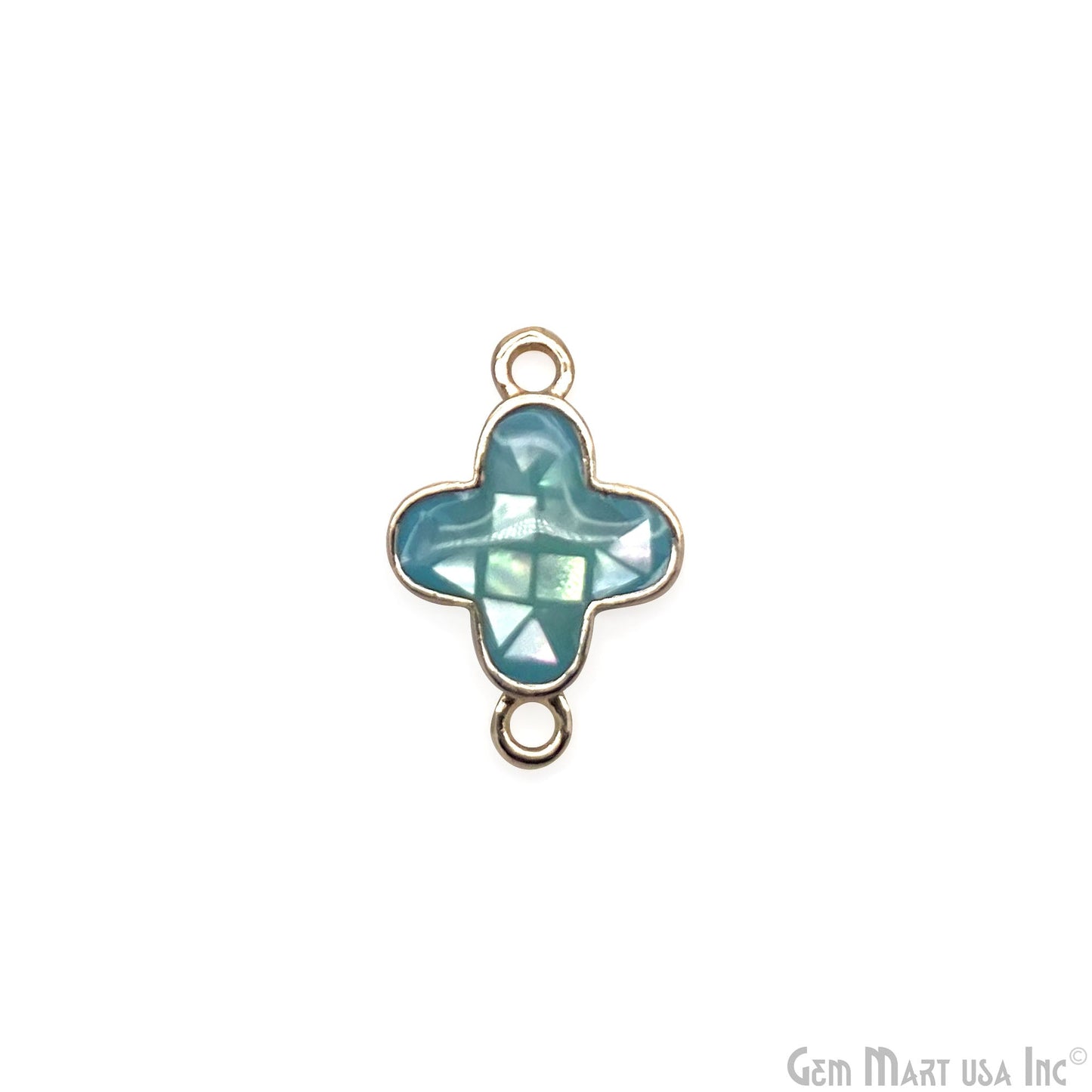 Shell Charm Clover 10mm Double Bail Bracelet Charm Pendant  Jewelry GemMartUSA