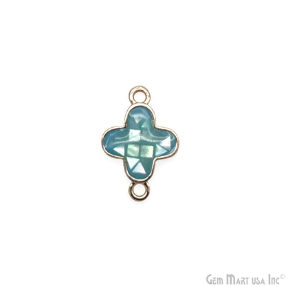 Shell Charm Clover 10mm Double Bail Bracelet Charm Pendant  Jewelry GemMartUSA