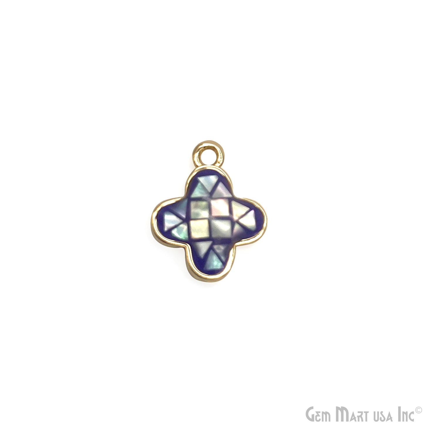 Shell Charm Clover 10mm Single Bail Bracelet Charm Pendant  Jewelry GemMartUSA