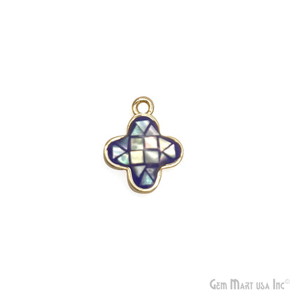 Shell Charm Clover 10mm Single Bail Bracelet Charm Pendant  Jewelry GemMartUSA