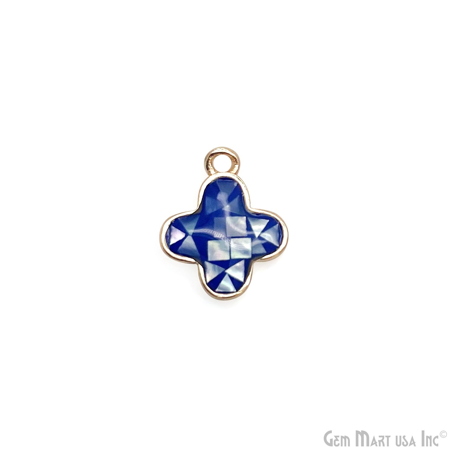 Shell Charm Clover 10mm Single Bail Bracelet Charm Pendant  Jewelry GemMartUSA