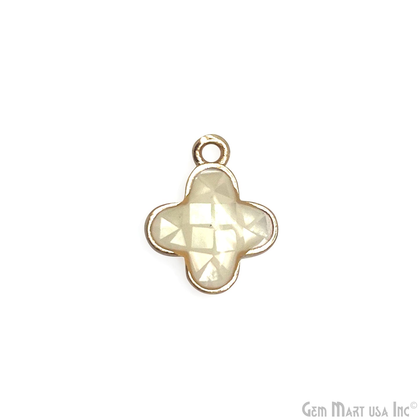 Shell Charm Clover 10mm Single Bail Bracelet Charm Pendant  Jewelry GemMartUSA