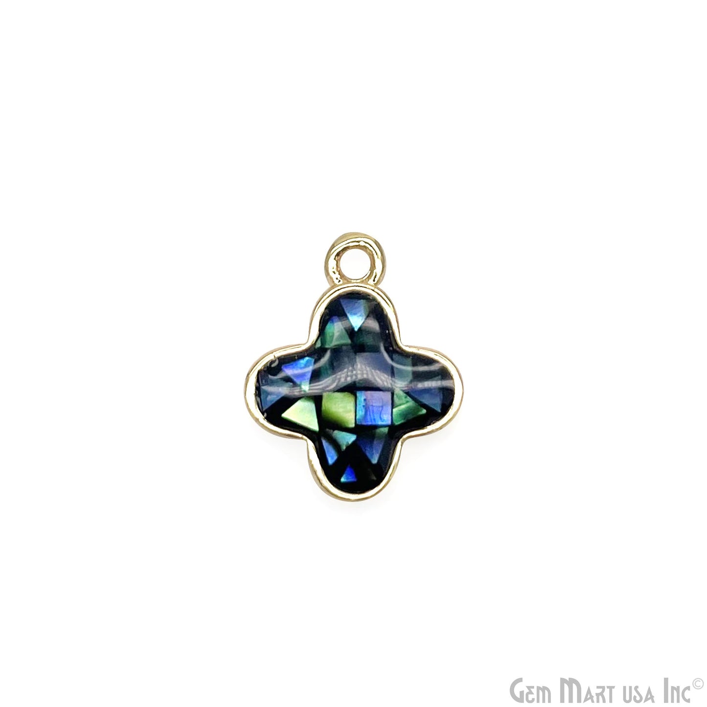 Shell Charm Clover 10mm Single Bail Bracelet Charm Pendant  Jewelry GemMartUSA