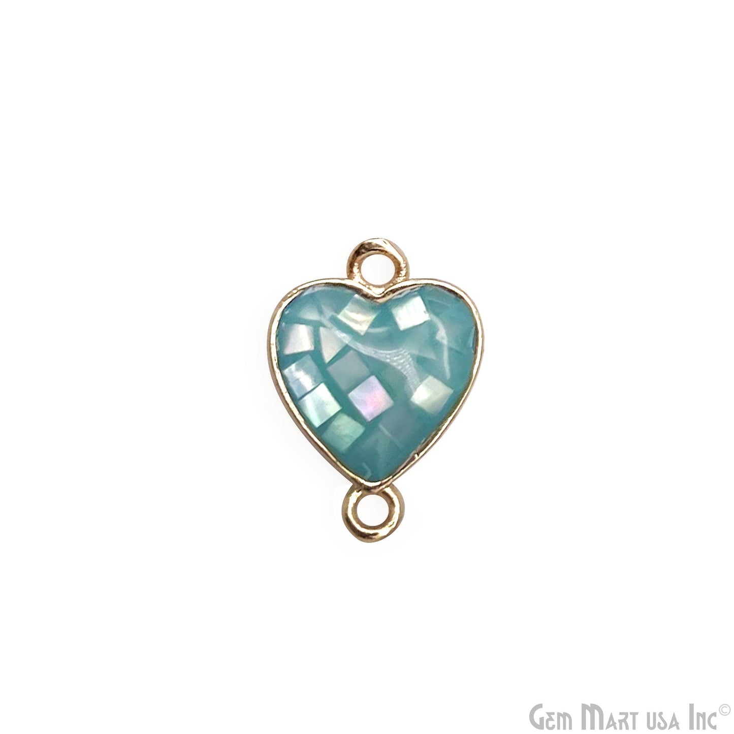 Shell Charm Heart 14x10mm Double Bail Bracelet Charm Pendant  Jewelry GemMartUSA