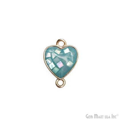 Shell Charm Heart 14x10mm Double Bail Bracelet Charm Pendant  Jewelry GemMartUSA