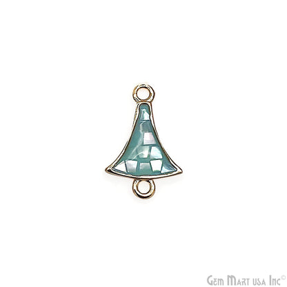 Shell Charm Free Form 15x10mm Double Bail Bracelet Charm Pendant Jewelry GemMartUSA