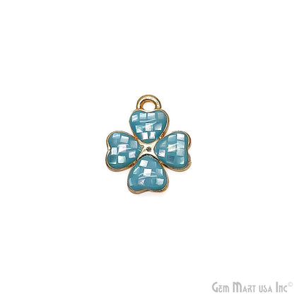 Clover shape Charm Shell 14x12mm Single Bail Connector Charm Jewelry GemMartUSA