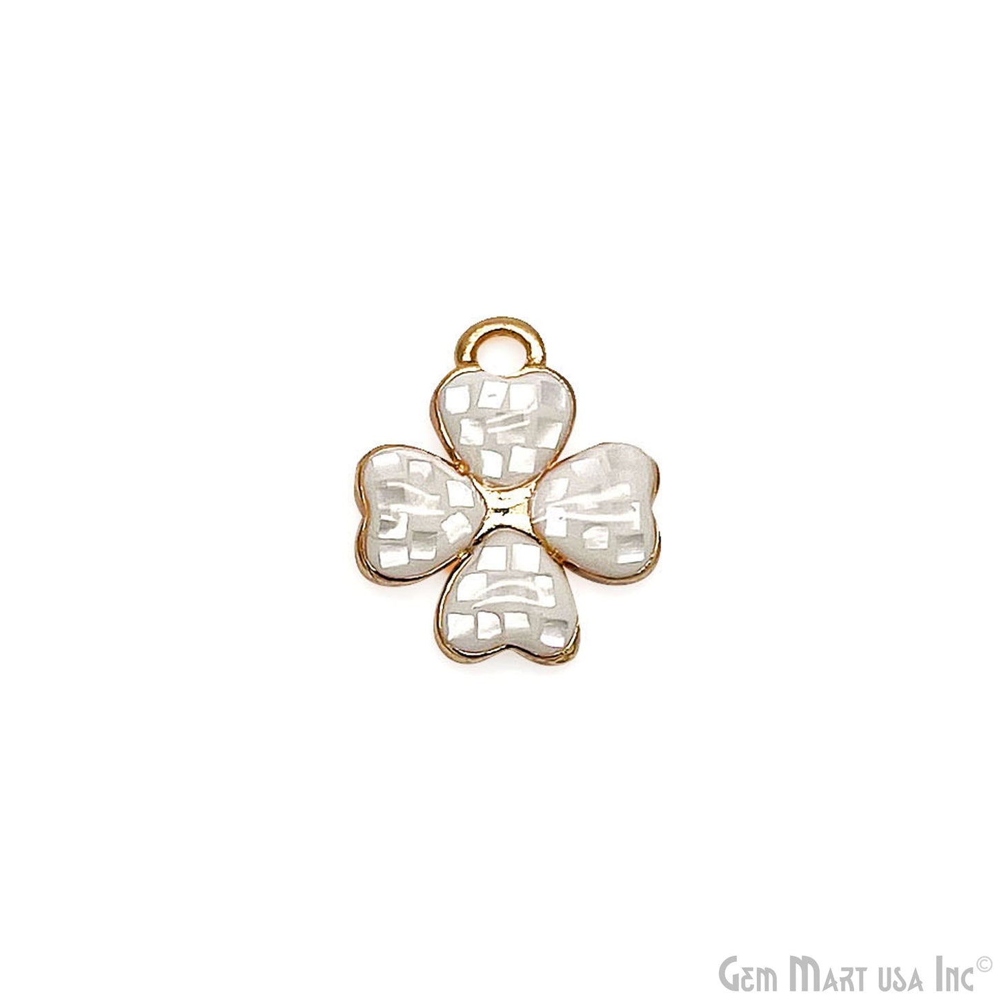 Clover shape Charm Shell 14x12mm Single Bail Connector Charm Jewelry GemMartUSA