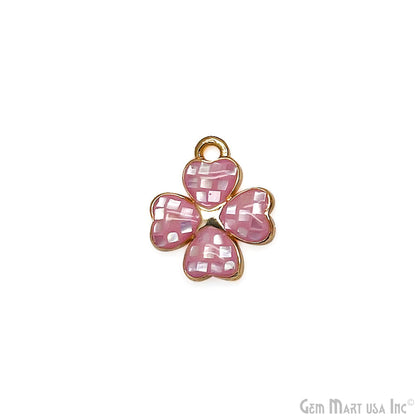 Clover shape Charm Shell 14x12mm Single Bail Connector Charm Jewelry GemMartUSA