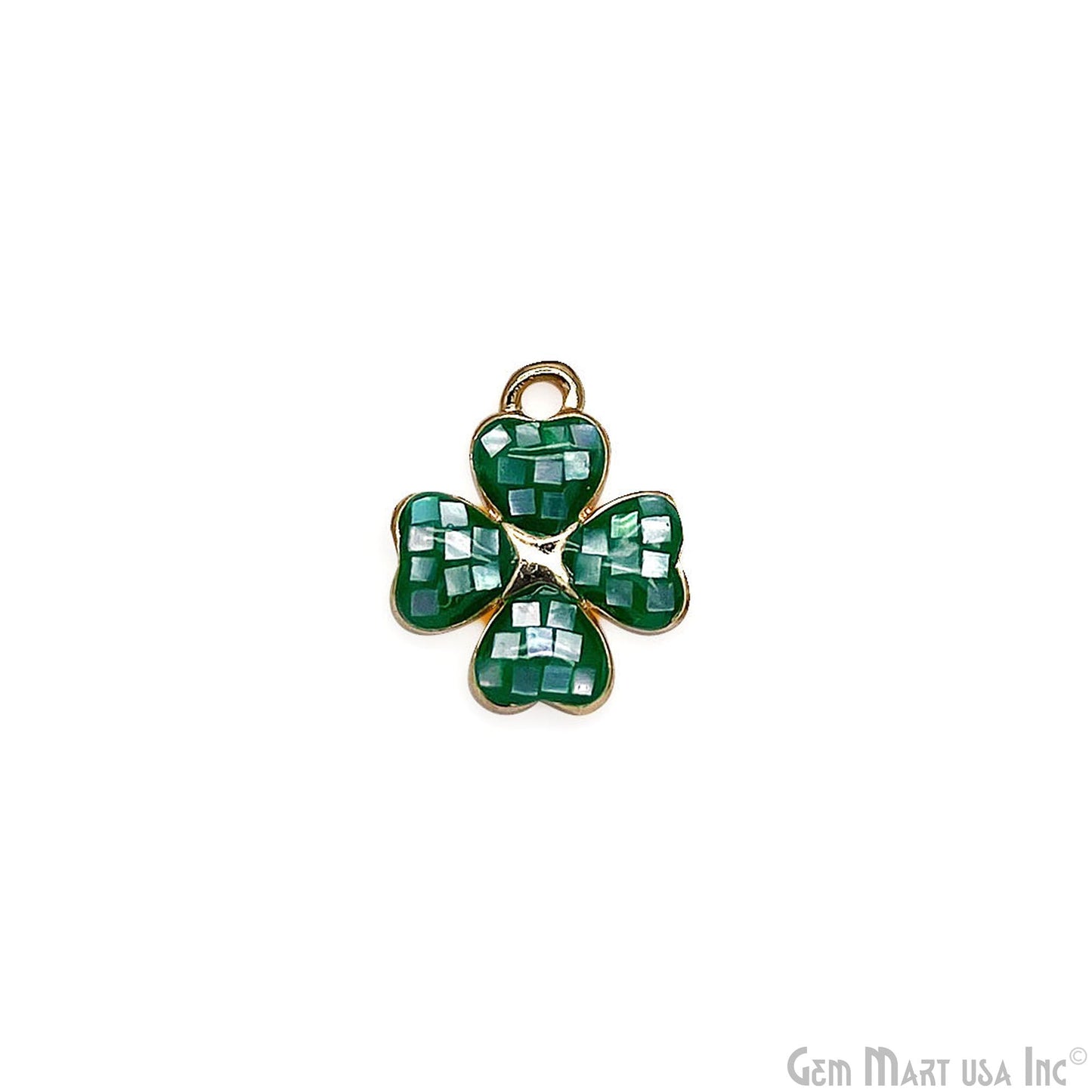 Clover shape Charm Shell 14x12mm Single Bail Connector Charm Jewelry GemMartUSA