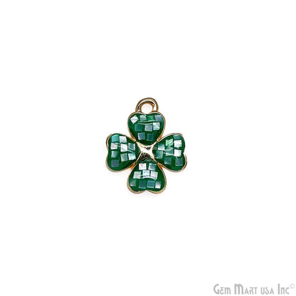Clover shape Charm Shell 14x12mm Single Bail Connector Charm Jewelry GemMartUSA