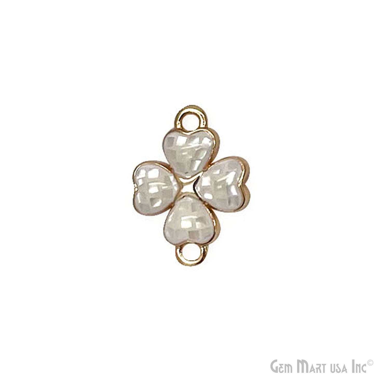 Clover shape Charm Shell 16x12mm Double Bail Connector Charm Jewelry GemMartUSA