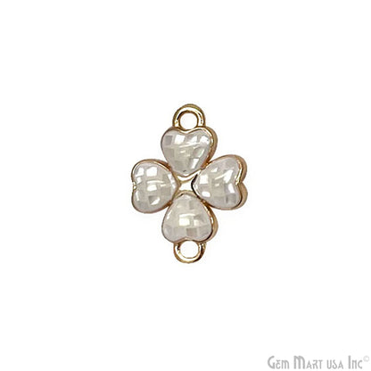 Clover shape Charm Shell 16x12mm Double Bail Connector Charm Jewelry GemMartUSA