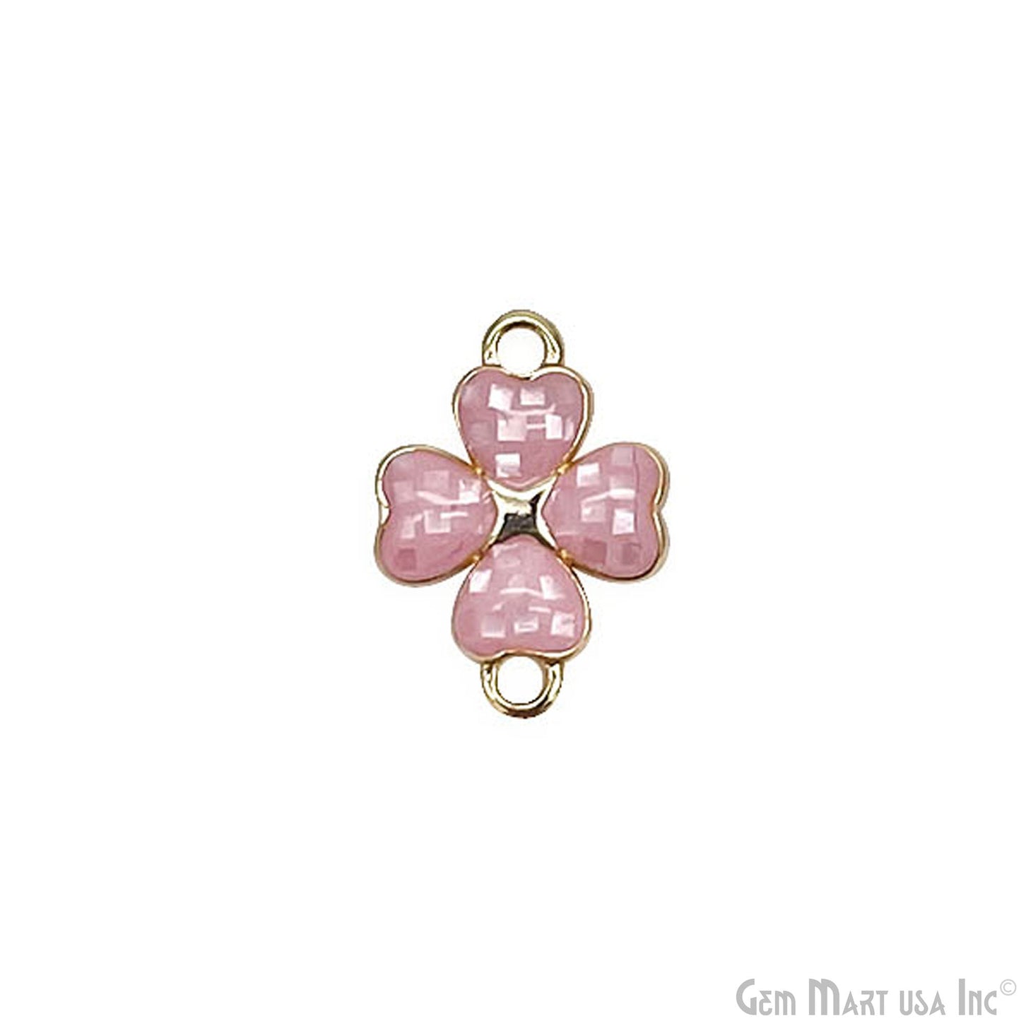 Clover shape Charm Shell 16x12mm Double Bail Connector Charm Jewelry GemMartUSA