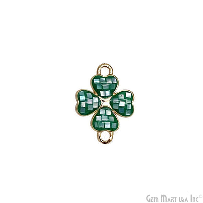 Clover shape Charm Shell 16x12mm Double Bail Connector Charm Jewelry GemMartUSA